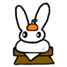 A healthy kid Rabbit Omochi. English Ver sticker #4329910