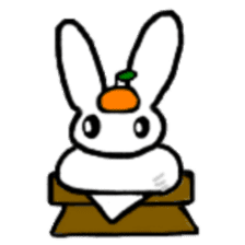 A healthy kid Rabbit Omochi. English Ver sticker #4329910