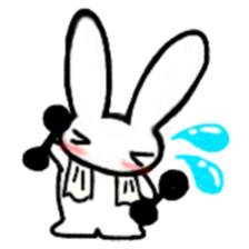 A healthy kid Rabbit Omochi. English Ver sticker #4329925