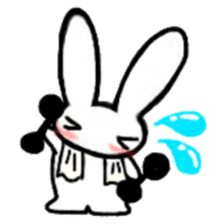 A healthy kid Rabbit Omochi. English Ver sticker #4329925