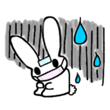 A healthy kid Rabbit Omochi. English Ver sticker #4329931