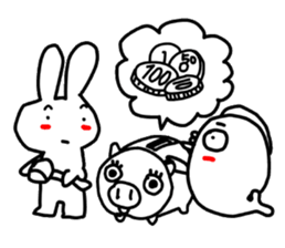 Mr. rabbit and Miss. fish.3! sticker #4331276