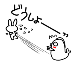 Mr. rabbit and Miss. fish.3! sticker #4331279