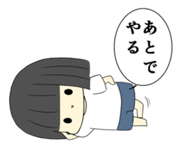 lazy woman and cat sticker #4337702