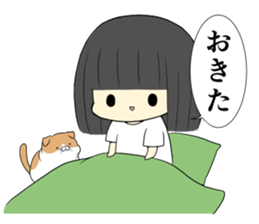 lazy woman and cat sticker #4337704