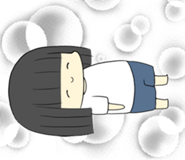 lazy woman and cat sticker #4337712