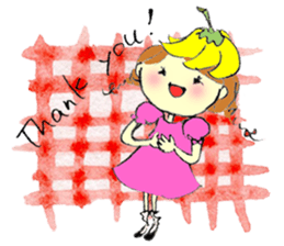 A little girl in the garden sticker #4338936