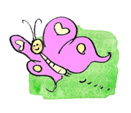 A little girl in the garden sticker #4338954