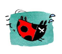 A little girl in the garden sticker #4338961