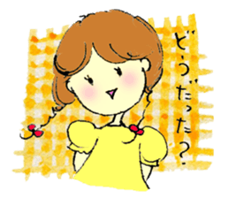 A little girl in the garden sticker #4338968