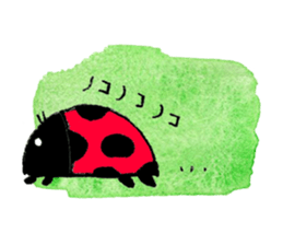 A little girl in the garden sticker #4338973