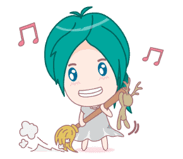 Bam-Bam & The Deer doll sticker #4340384