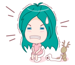 Bam-Bam & The Deer doll sticker #4340392