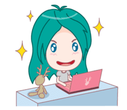 Bam-Bam & The Deer doll sticker #4340393