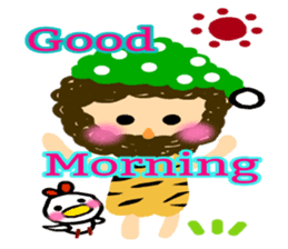 Everyday of small and cute primitive man sticker #4342618