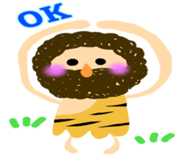 Everyday of small and cute primitive man sticker #4342621