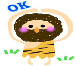 Everyday of small and cute primitive man sticker #4342621