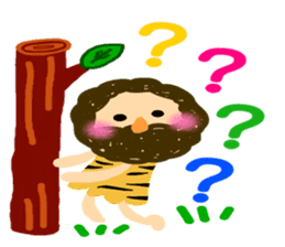 Everyday of small and cute primitive man sticker #4342637