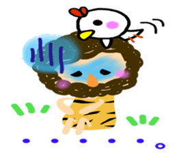 Everyday of small and cute primitive man sticker #4342645