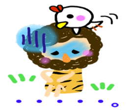 Everyday of small and cute primitive man sticker #4342645