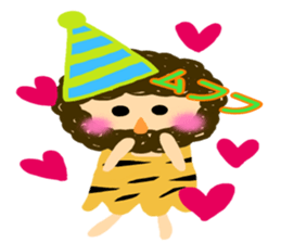 Everyday of small and cute primitive man sticker #4342655