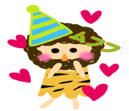 Everyday of small and cute primitive man sticker #4342655