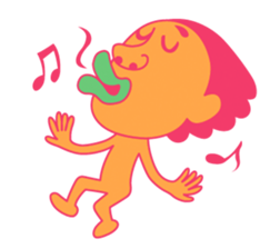 This is a colorful alien sticker #4342710