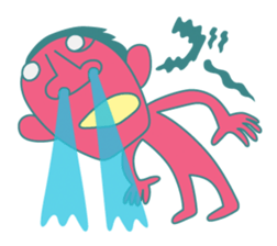This is a colorful alien sticker #4342720