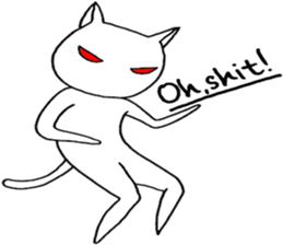 ANGRY CAT W sticker #4343963