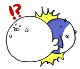 The round, cute animal sticker #4347127