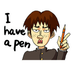 Takeo and he's funny school friends sticker #4347656