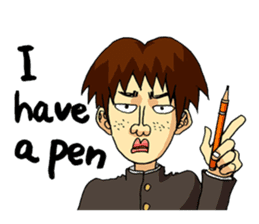 Takeo and he's funny school friends sticker #4347656