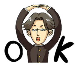 Takeo and he's funny school friends sticker #4347664