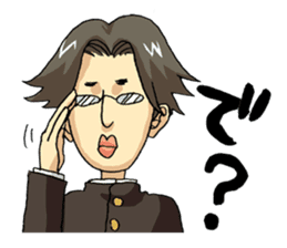 Takeo and he's funny school friends sticker #4347666