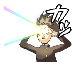 Takeo and he's funny school friends sticker #4347673