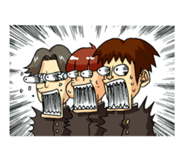 Takeo and he's funny school friends sticker #4347674