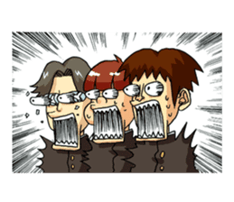 Takeo and he's funny school friends sticker #4347674