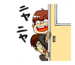 Takeo and he's funny school friends sticker #4347675