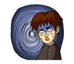 Takeo and he's funny school friends sticker #4347686