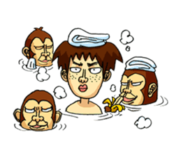 Takeo and he's funny school friends sticker #4347693