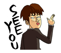 Takeo and he's funny school friends sticker #4347695