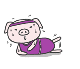 Piggy on a diet sticker #4350249