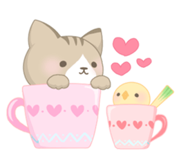[Healing]Cats and birds. sticker #4350290