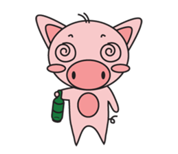 Devon, a piggy man sticker #4350849