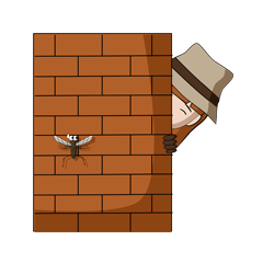 Savage girl and mosquito