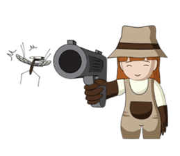 Savage girl and mosquito sticker #4353800