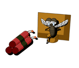 Savage girl and mosquito sticker #4353820