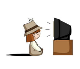 Savage girl and mosquito sticker #4353829