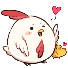 A chicken and chick