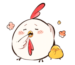 A chicken and chick sticker #4354003